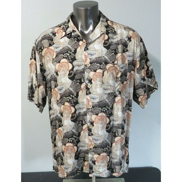 Other - Mens Vintage NOVIN Hawaiian Rayon Shirt Short Sleeve Button Front Size XL Floral